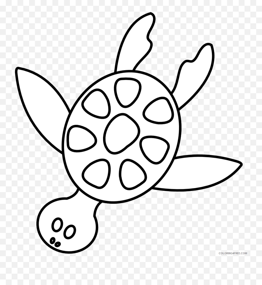 Turtle Outline Coloring Pages Turtle 28 Png Printable - Turtle Sea Clipart Black And White Emoji,Turtle Bird Emoji