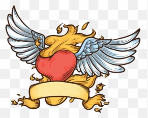 Flaming Heart Vector Illustration - Stickers De Coração Vector Graphics Emoji,Emoji De Cora??o