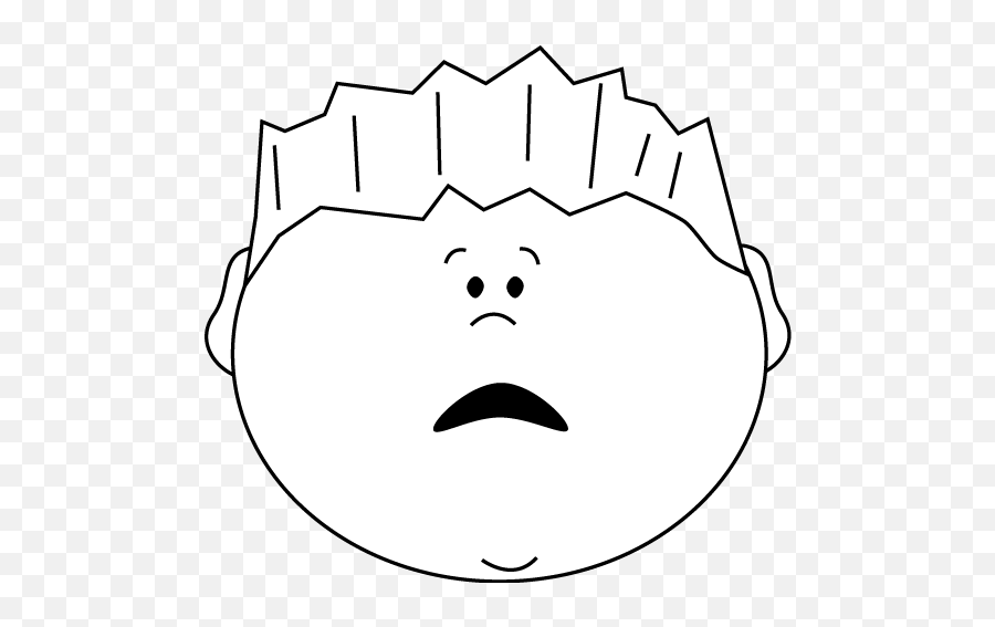 Cut Cartoon Boy Face - Black And White Scared Boy Clipart Emoji,Vault Boy Emotions