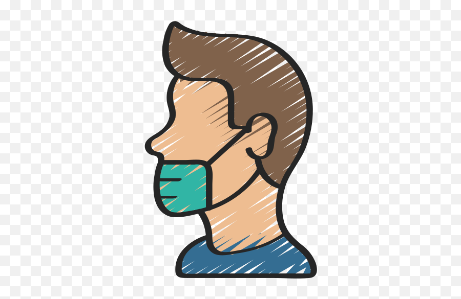 Wearing Face Mask Person Side View Avatar Coronavirus - Pessoa Com Mascara De Lado Emoji,Sketchy Face Emoji