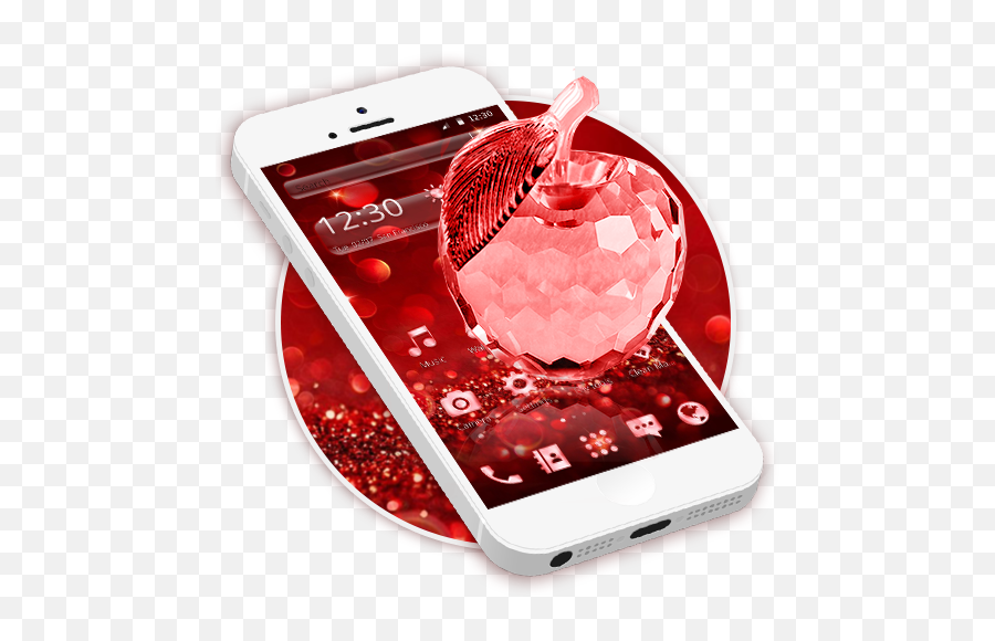Crystal Apple Theme - Camera Phone Emoji,Blushing Emoji Iphone To Android