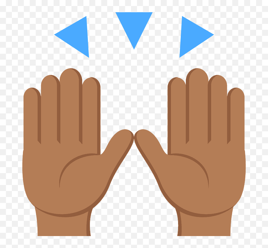 Raise Hand Emoticon - Brown Praise Hands Emoji,Hand Emoji Meanings
