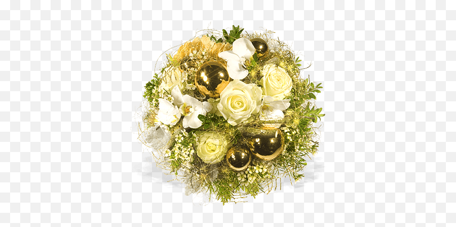 Christmas Biedermeier White Gold - Floral Emoji,Bouquet Of Flowers Emoticon