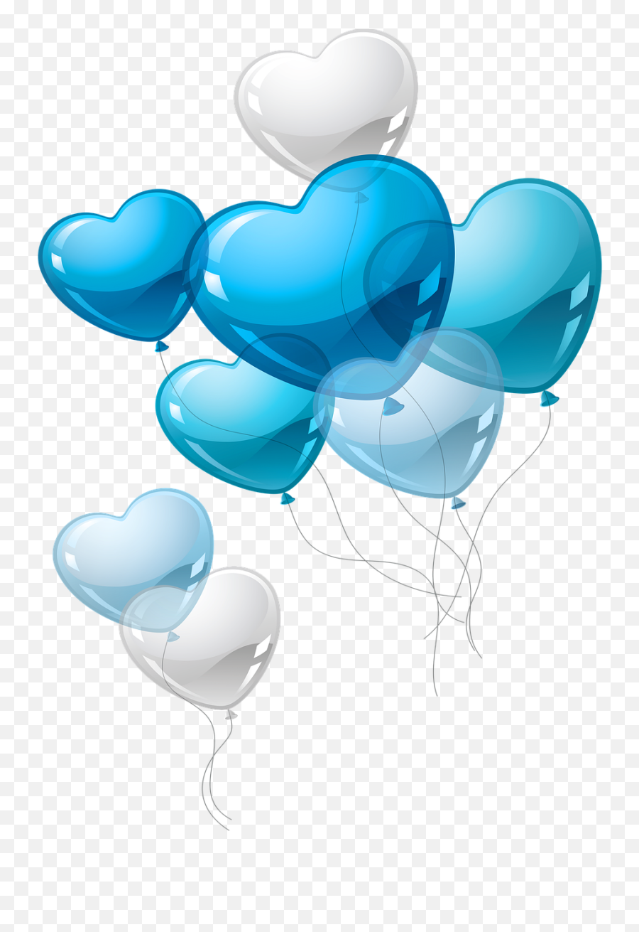 Heart Balloons String Confetti - Balloons Of Hearts Png Emoji,Trace Of Emotion Blue