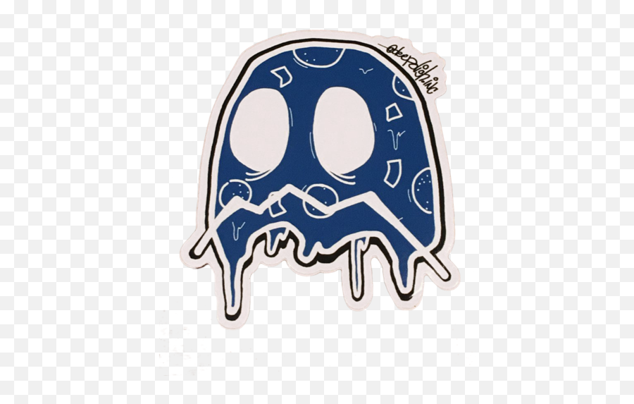 Pacman Blue Ghost Png - Pacman Pizza Ghost Pin U0026 Sticker Dot Emoji,Ghost Rider In Emojis