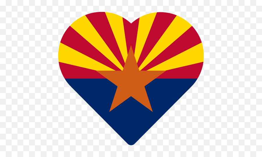 Vector Country Flag Of Arizona - Heart Vector World Flags Arizona State Outline Emoji,Heart Emojis Square