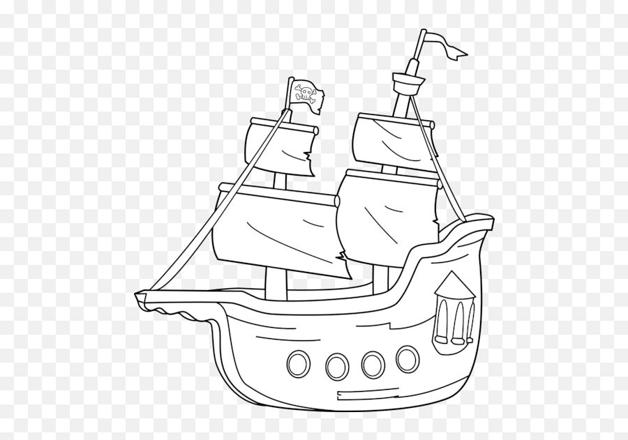Download Pirate Ship Outline Hd Photos - Outline Pirate Ship Clipart Emoji,Pirate Emoticon Clipart Black And White