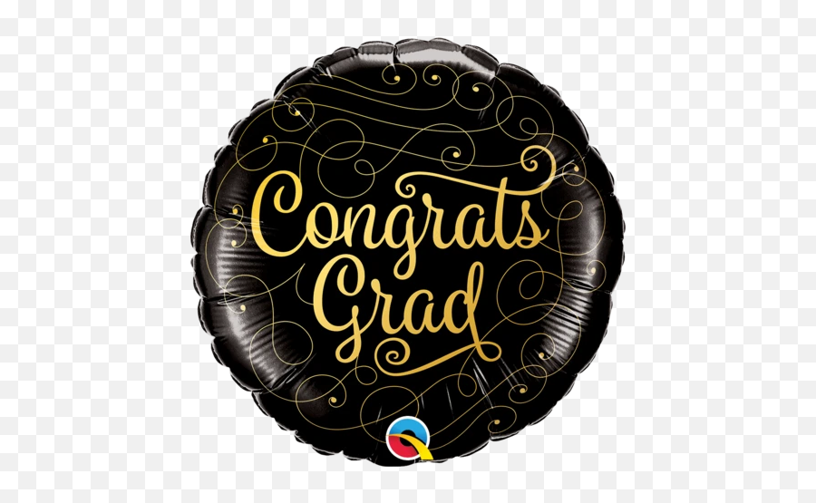 45cm Round Foil Congrats Grad Gold Doodles 82277 - Each Pkgd Emoji,Emoticon Big Congratulations