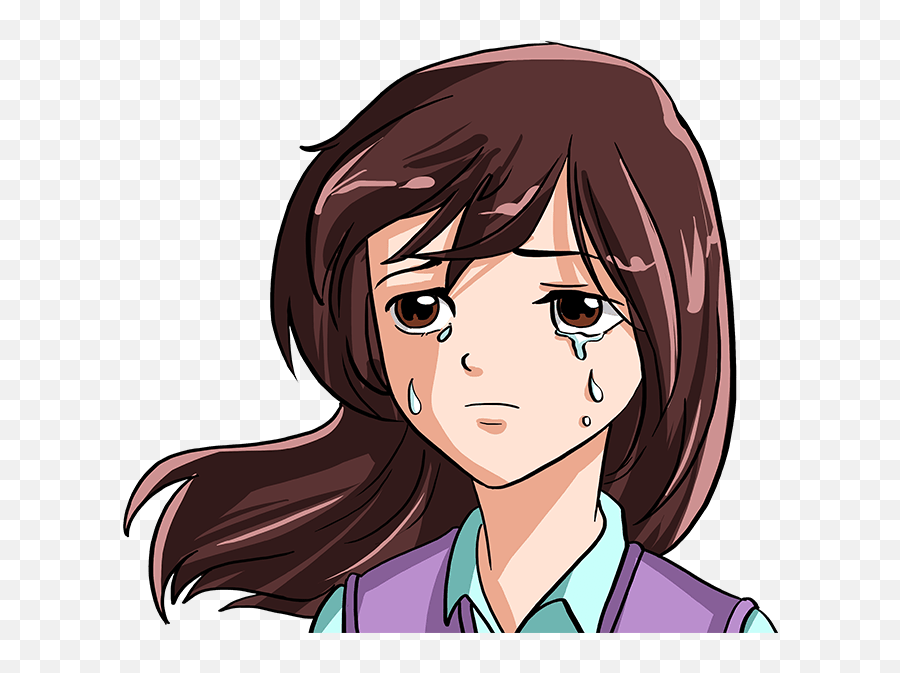 How To Draw A Sad Anime Face - Sad Face Anime Drawing Emoji,Anime Facial Expressions Emotion