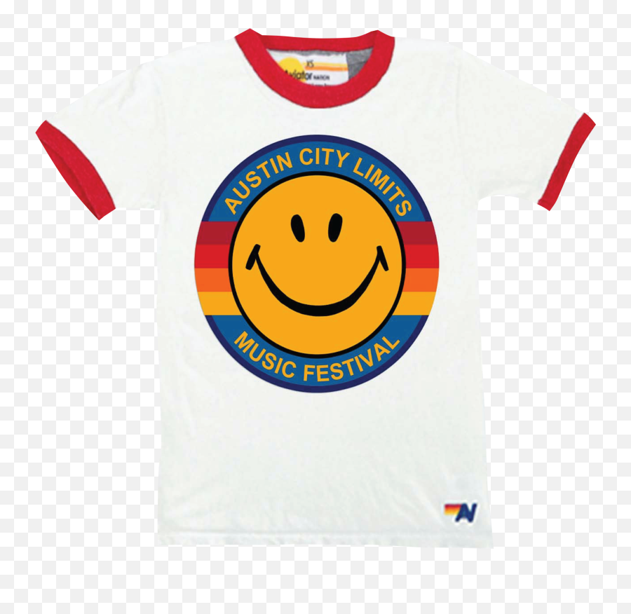 Aviator Ringer Lineup Tee - Acl Music Festival Emoji,Large Emoticons Pictures