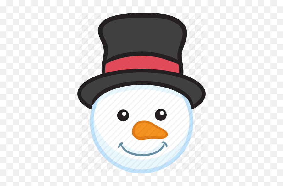Christmas Emoji Emoticon Smiley - Snowman Face With Hat,Winter Emoji