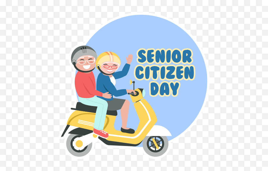 Senior Citizen Day By Marcossoft - Sticker Maker For Whatsapp Emoji,Transparent Moped Emoji