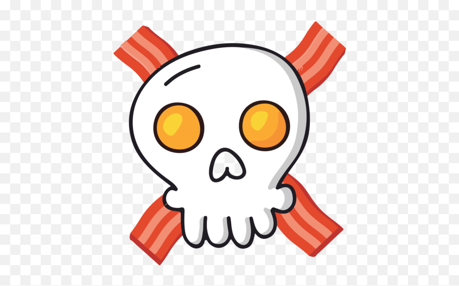 Eggs And Bacon - Skull And Crossbones Funny Breakfast Tshirt Emoji,Skull And Cross Bones Text Based Emoticons