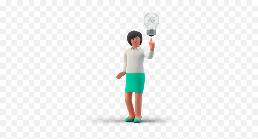 Premium Businesswoman With Light Bulb 3d Illustration Emoji,Avocado On Skype Emoticons 1.2