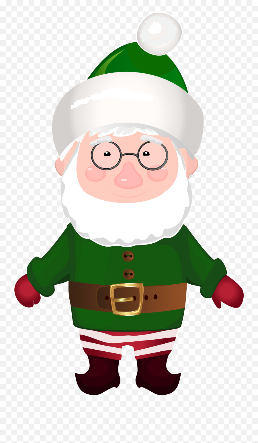 Dwarf Santa Claus Helper Transparent Png Clip Art Image - Green Santa Claus Png Emoji,Facebook Santa Claus Emoticon