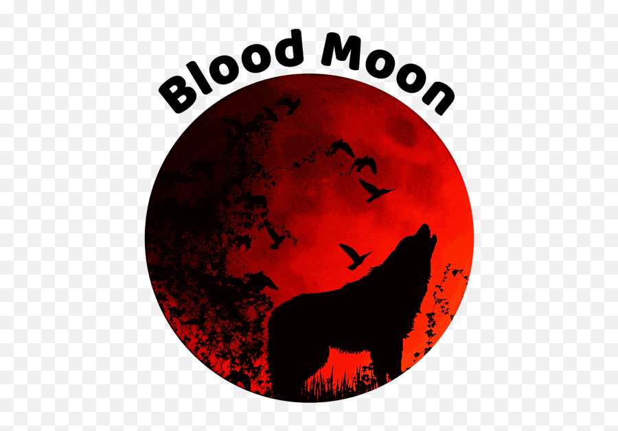 Blood Moon Lunar Eclipse Wolf Howling At The Moon Greeting Card - Moon Wolf Howling Drawing Emoji,Moon Face Emoji Shirt