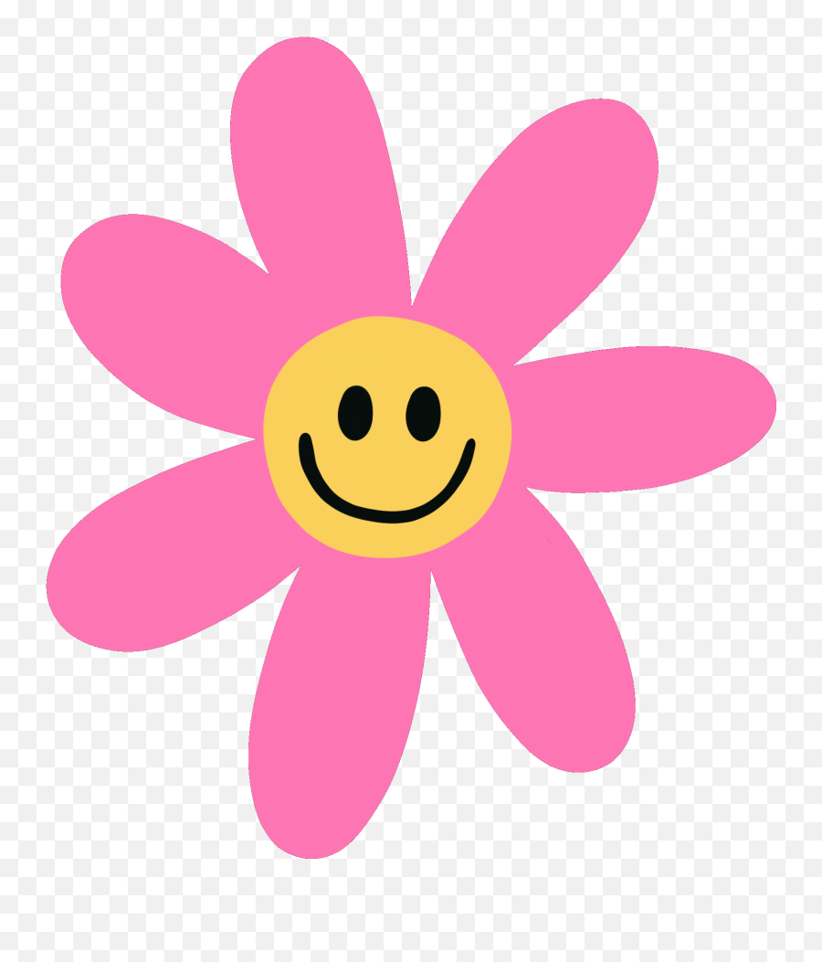 Smiley Face Flower Sticker By Happy Peach Club For Ios - Aesthetic Smiley Face Transparent Emoji,Funny Emoji For Iphone