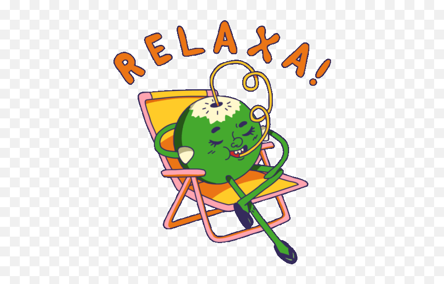 Calm Coconut Says Relax In Portuguese - Stickers Portugues Emoji,Relax Emotion