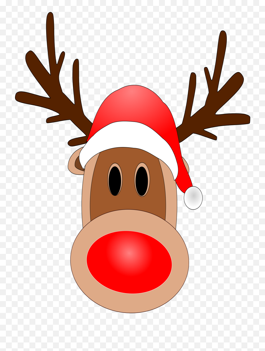 Clip Arts Related To - Rudolph Face Clipart Png Download Reindeer Red Nose Clipart Emoji,Rudolph Emoji