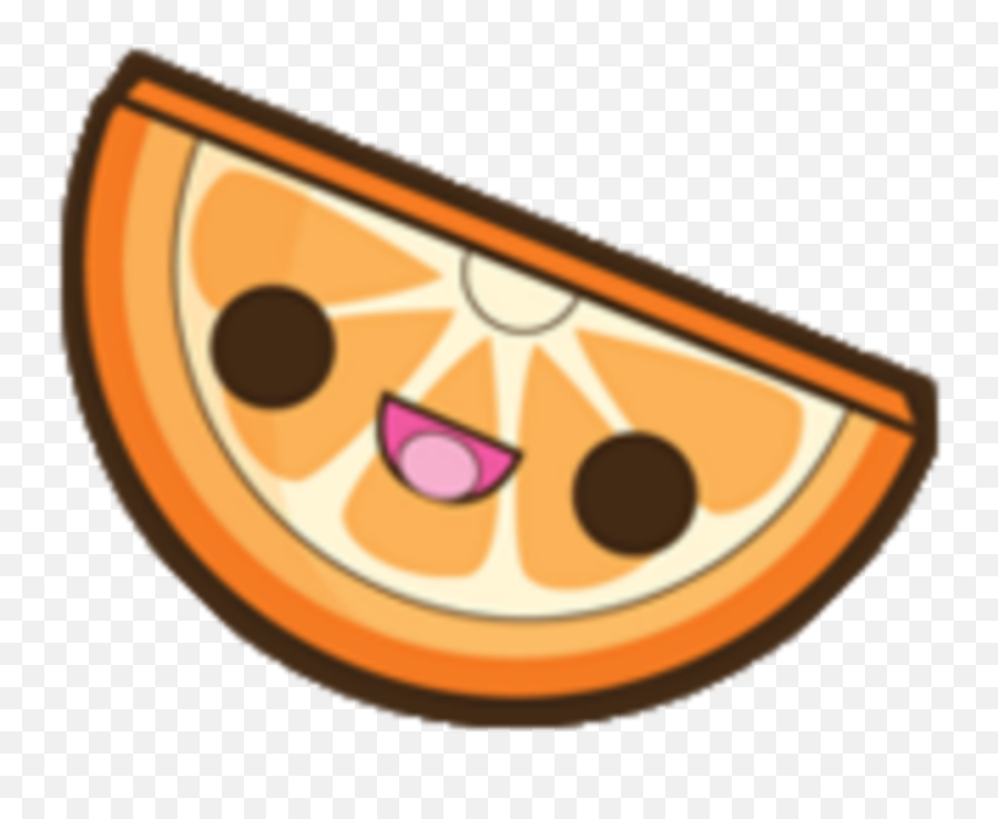Kawaii Orange Sliced Fruits Face Sticker By Kawaii - Kawaii Fruits Emoji,Orange Fruit Emoticon