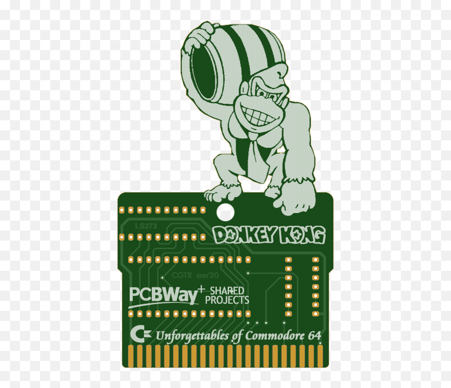C64 Donkey Kong Game Cartridge Pcb - Share Project Pcbway Dot Emoji,Flash Villain Controls Emotions