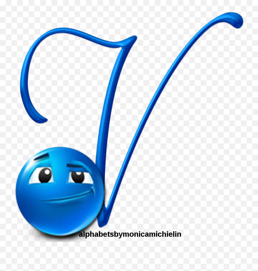 Monica Michielin Alphabets Blue Smile Emoticon Emoji - Dot,: