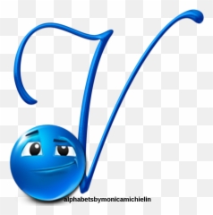 Monica Michielin Alphabets Blue Smile Emoticon Emoji - Dot,: