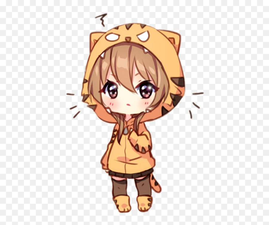 Cute Chibi Kwaii Anime Sticker By The Weird Girl - Palmtop Tiger Emoji,Kwaii Emojis