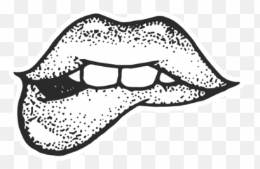 Lips Bite Vintage Tattoo Transparent Png U0026 Svg Vector - Lips Tattoo Transparent Emoji,Heart Emoticon Tattoo