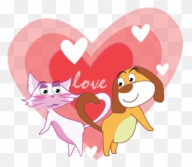 Dog Love Cat Stickers By Tien Ti Tung - Girly Emoji,Tobdog Emoticon