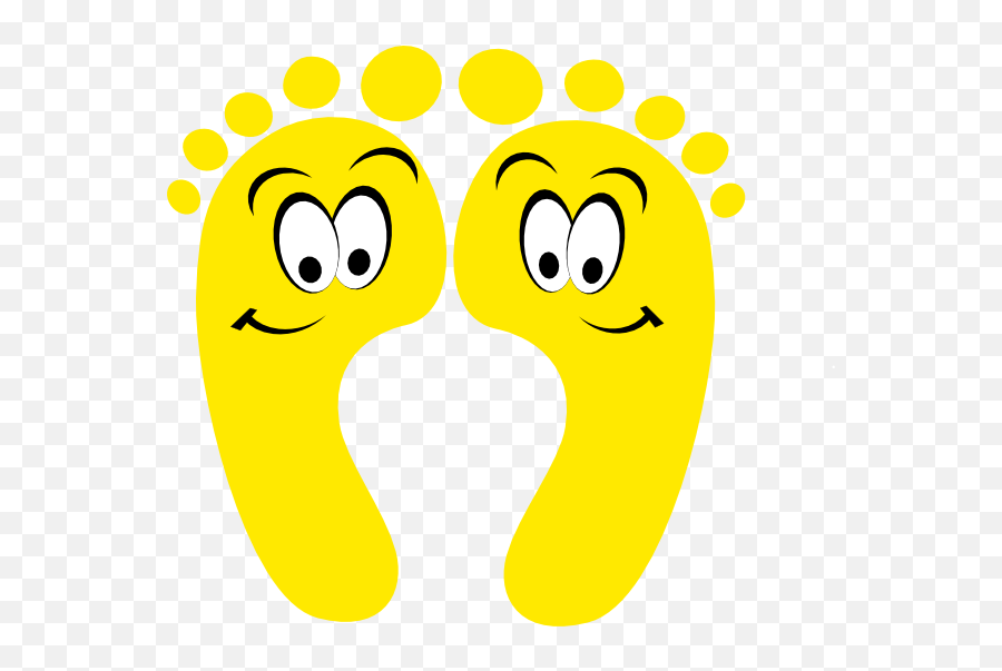 Clipart Yellow Happy Face - Happy And Healthy Cartoon Feet Emoji,Happy Feet Emoji