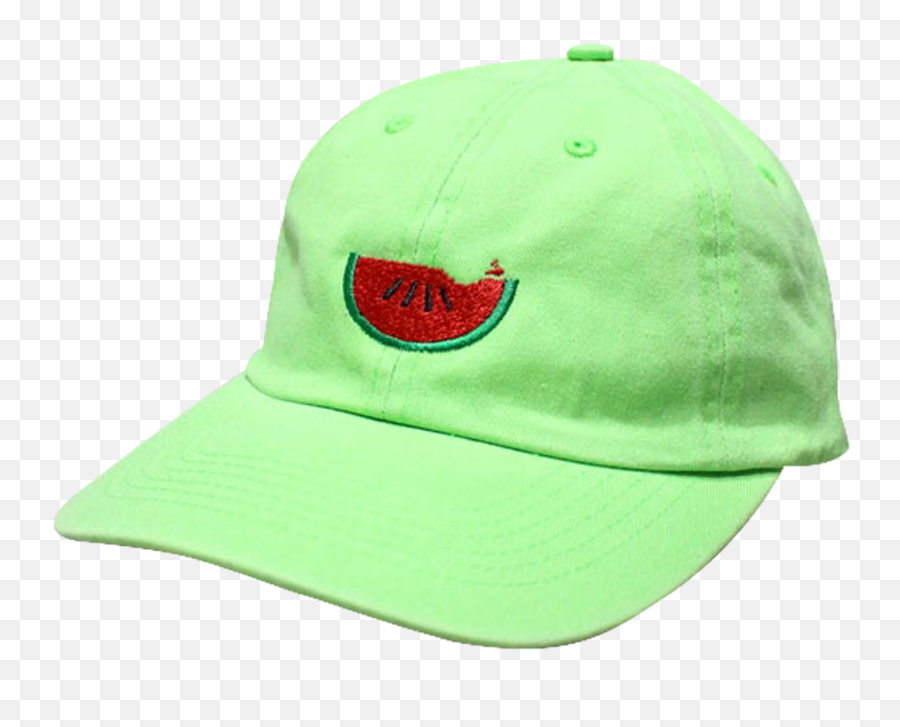Neon Green Keep Biting Hat - Watermelonism Emoji,Emoji Hat Adjustable