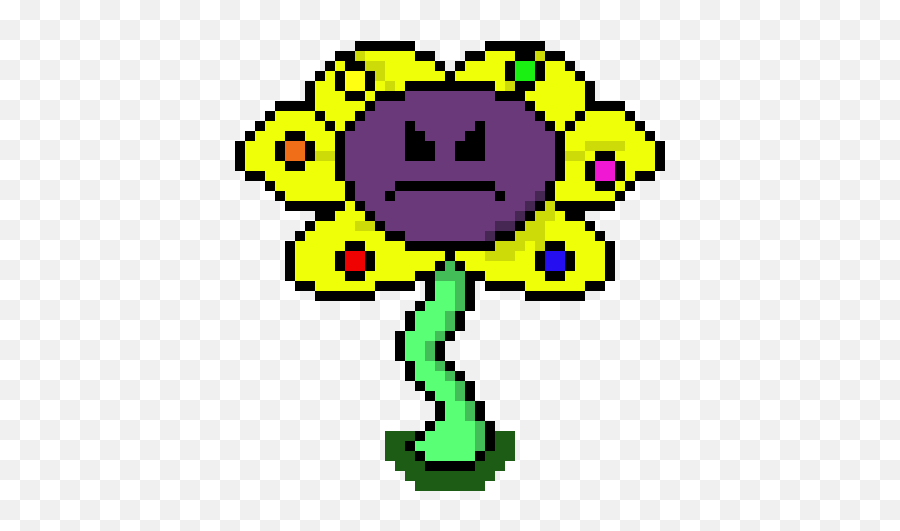 Pixel Art Gallery - Flowey Undertale Pixel Emoji,Thanos Emoji