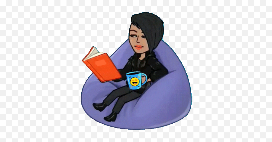 Via Giphy Giphy Gif Emoji Pictures Bitmoji Stickers - Bitmoji On Bean Bag Chair,Reading Emoji