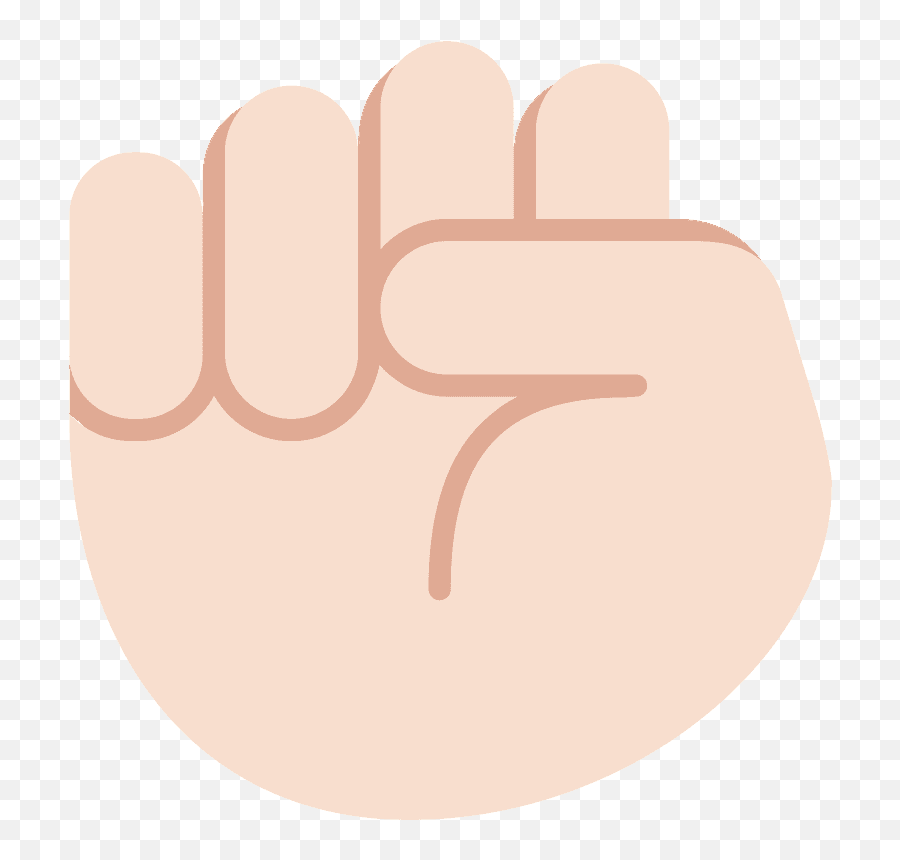 Raised Fist Emoji With Light Skin Tone - Fist,Cat Fist Emoji