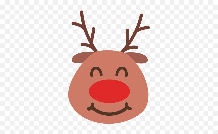Emoticon De Cara De Reno Sonriente 53 - Descargar Pngsvg Rudolph Emoji,Emoji Sonriente