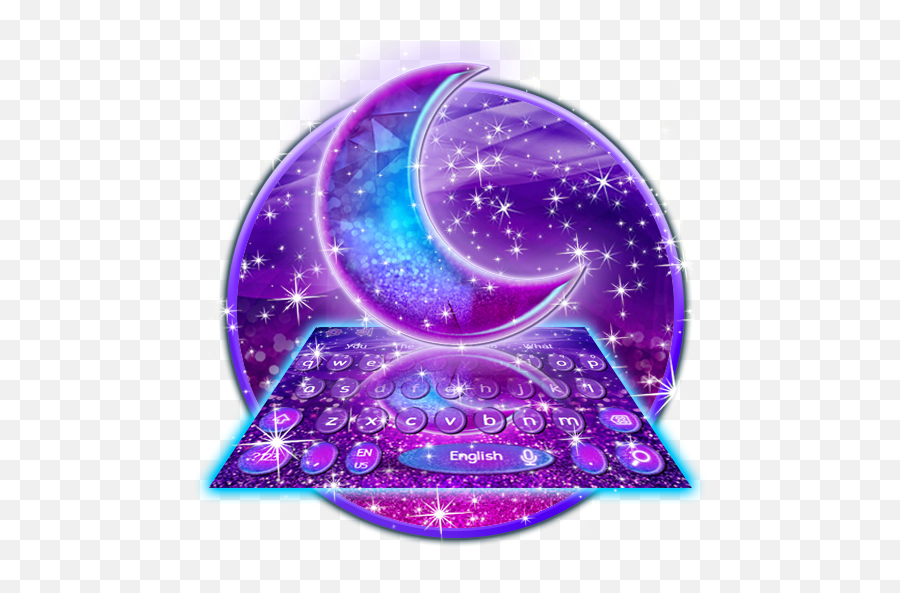 Purple Glitter Moon Keyboard Theme - Celestial Event Emoji,Moon July 17th Emoji