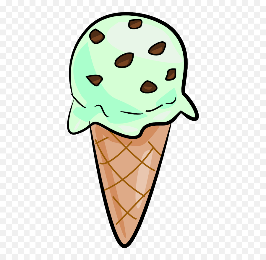 Ice Cream Cone The Totally Free Clip - Mint Chocolate Chip Ice Cream Cartoon Emoji,Mint Emoji