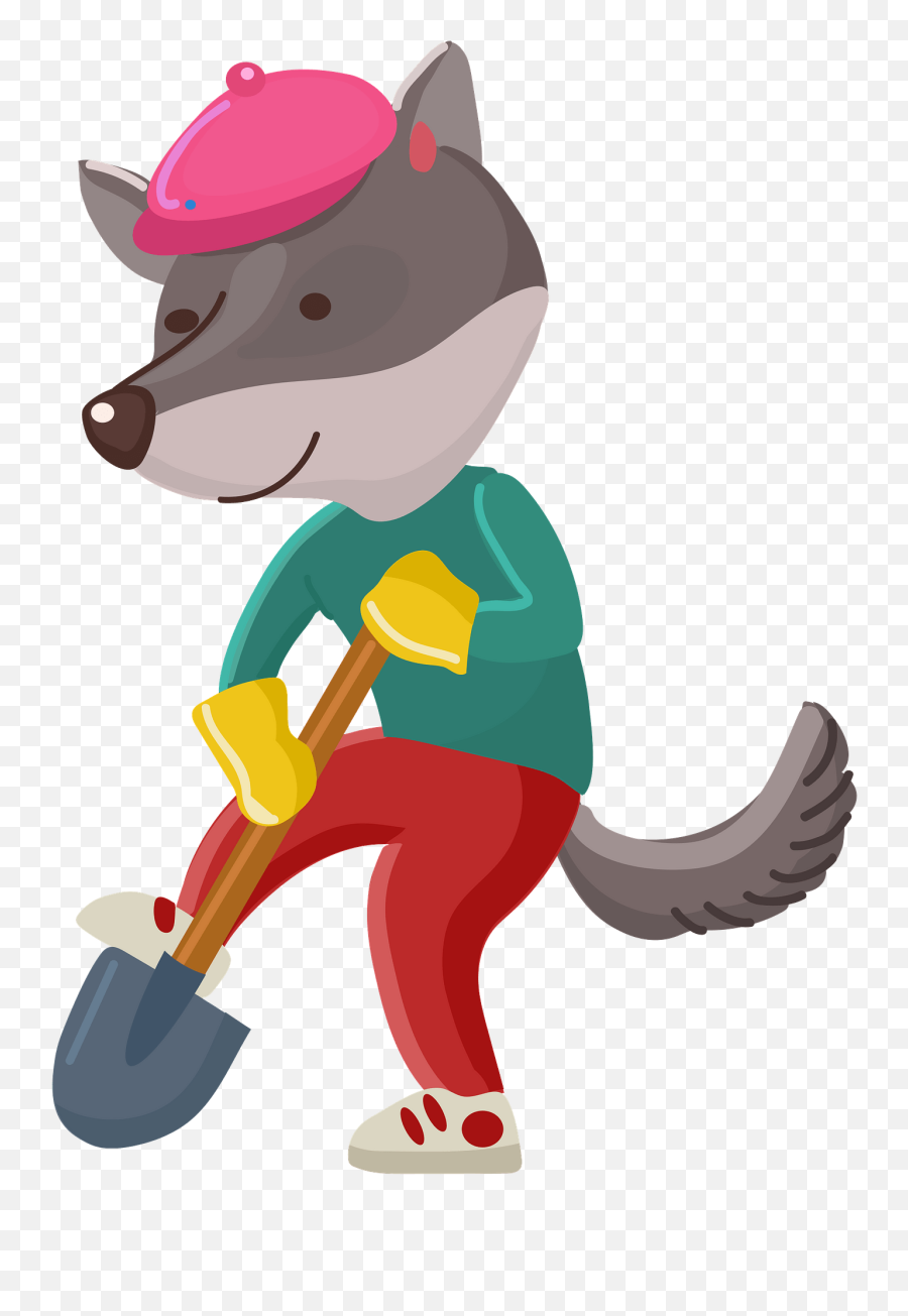 Wolf With A Shovel Clipart - Fictional Character Emoji,Is There A Shovel Emoji