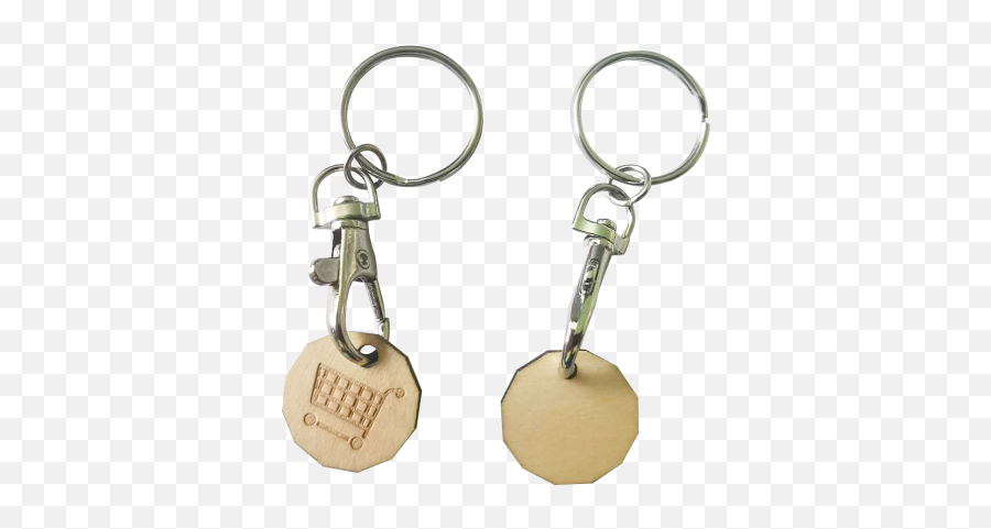 Wooden Trolley Coin Keyring - Solid Emoji,Emoji Keychain