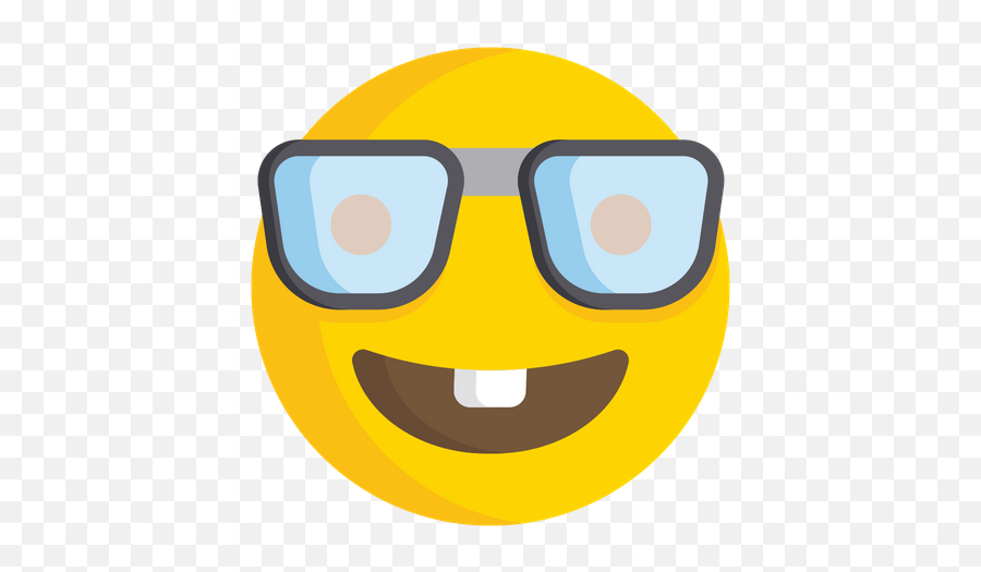 Nerd Face Emoji Icon Of Flat Style - Happy,Raised Eyebrow Emoji