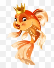 Golden Fish - Goldfish Cartoon Emoji,Queen Emoji Clip Art