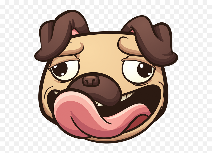 Puglife - Pug Emoji U0026 Stickers By Salaheddine Lahrar Funny Pug Face Cartoon,Hit Dog Emoji