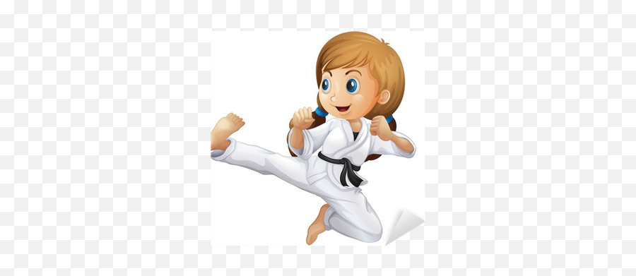 A Young Girl Doing Karate Sticker U2022 Pixers - We Live To Change Emoji,Animated Karate Kick Girl Emoticon