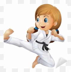 A Young Girl Doing Karate Sticker U2022 Pixers - We Live To Change Emoji,Animated Karate Kick Girl Emoticon
