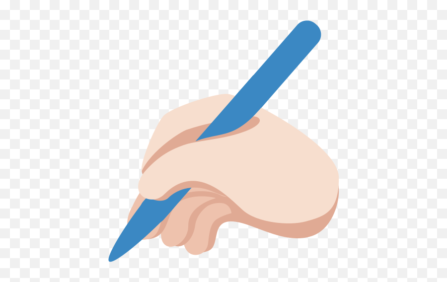 Writing Hand Emoji With Light Skin Tone Meaning And - Writing Hand Cartoon Png,Emoji Skin Tones