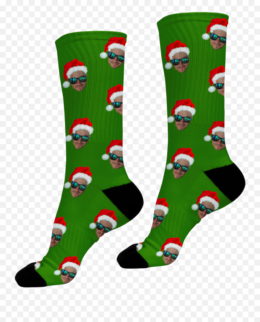Santa Hat Face Socks - Sock Emoji,Emoji With Santa Hat