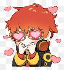 Seven Sevenoseven 707 Sticker - Mystic Messenger Stickers Emoji,Mystic Messenger 707 Emoji Gif