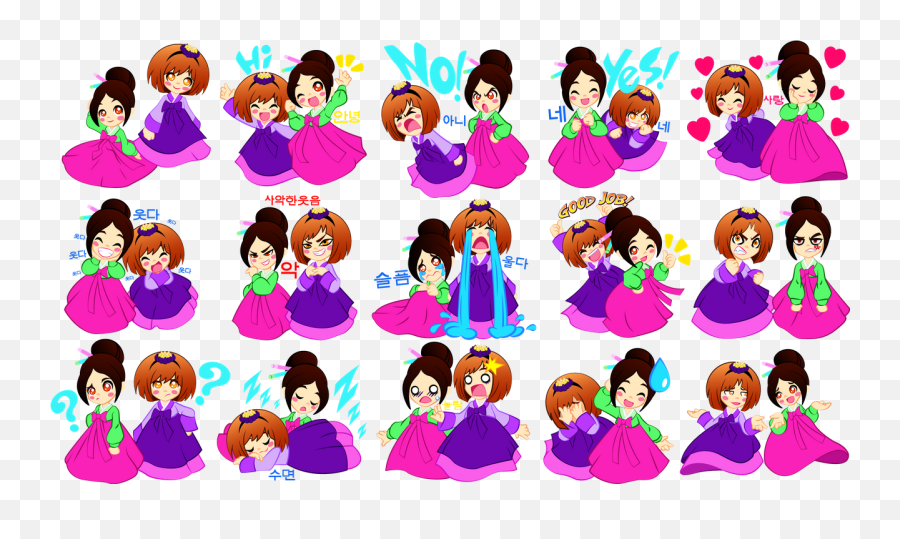 Co Emojis Chibis Hanbok Girls Steempeak,Girl Emojis