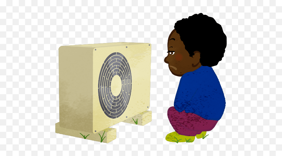 Boy Looking At Air Conditioner Outdoor Unit - Cute2u A Free Fan Emoji,Emoji 2 American Flag 1776